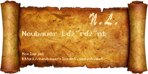 Neubauer Lóránt névjegykártya